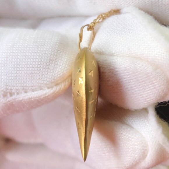 14K Yellow Gold Puffy Heart Pendant and 10K Gold Necklace - Picture 7 of 13